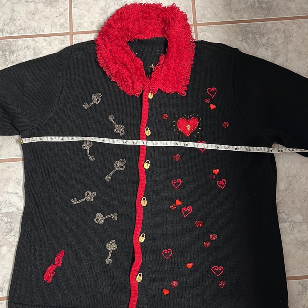 Vintage Storybook Key to my Heart sweater XXL - Picture 8 of 9